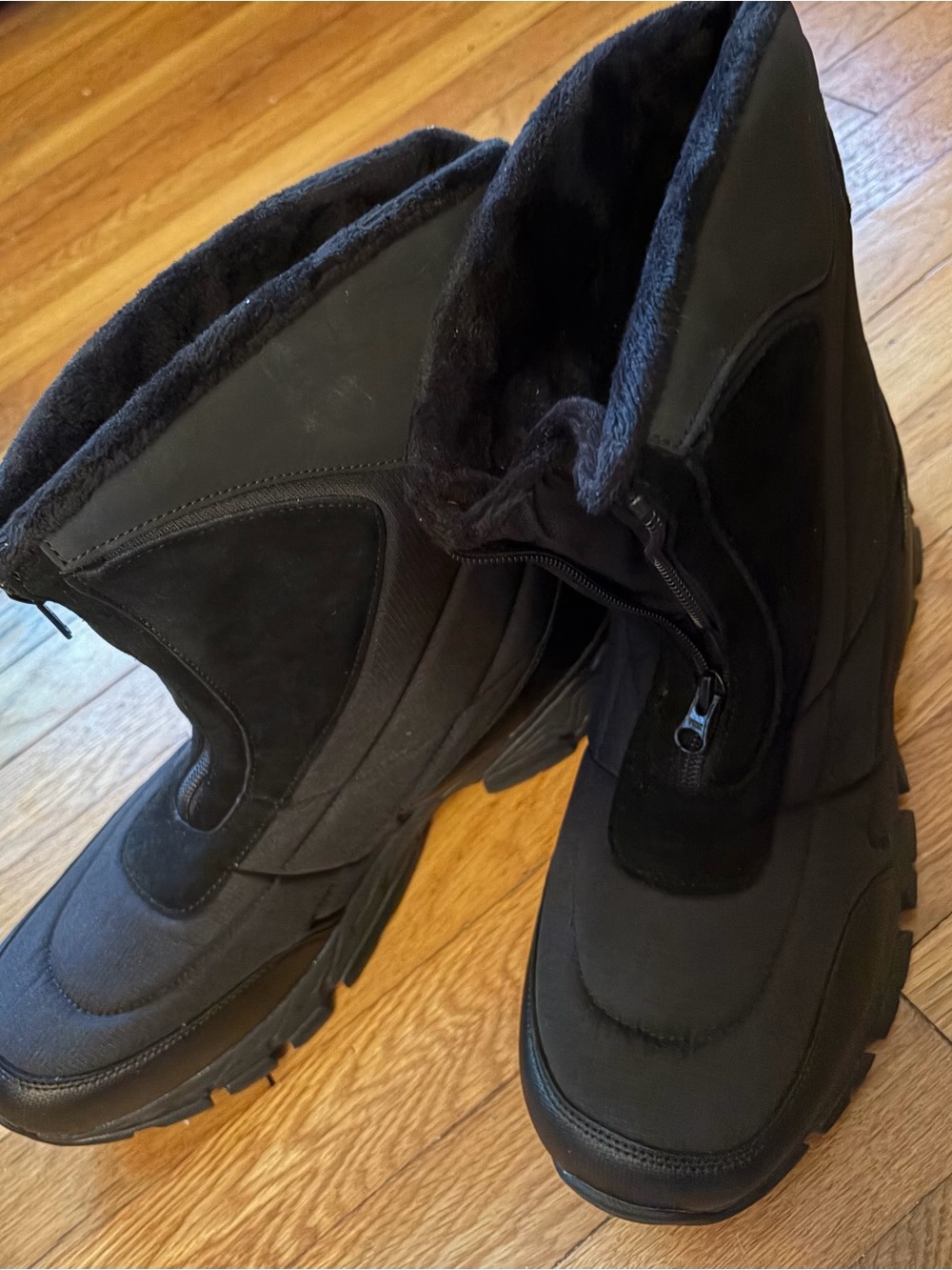 Womens Black Winter Snow Boots RARE SIZE 14 lined in faux fur comfort by ShuLook